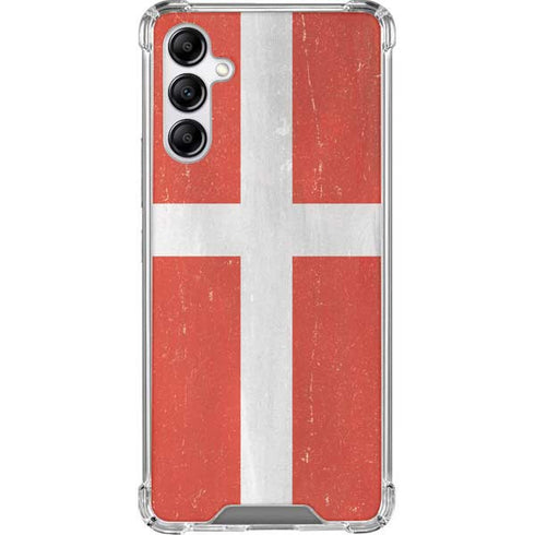 Denmark Flag Distressed Galaxy A14 5G Clear Case